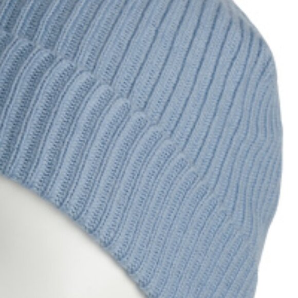 NEW PORTOLANO 3-ply Ribbed Beanie 100% extrafine merino in blue unisex 1125 3t2 - Picture 3 of 3
